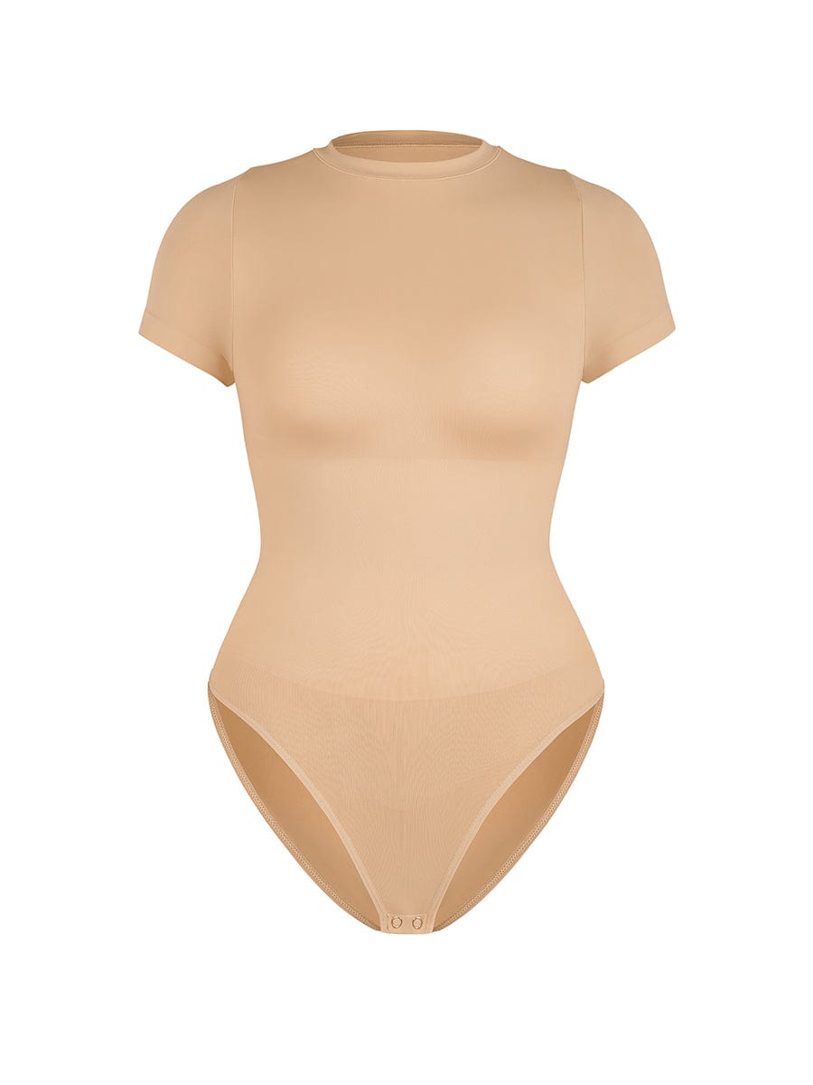 Seamless Short Sleeve Waist Shaping Bodysuit 3