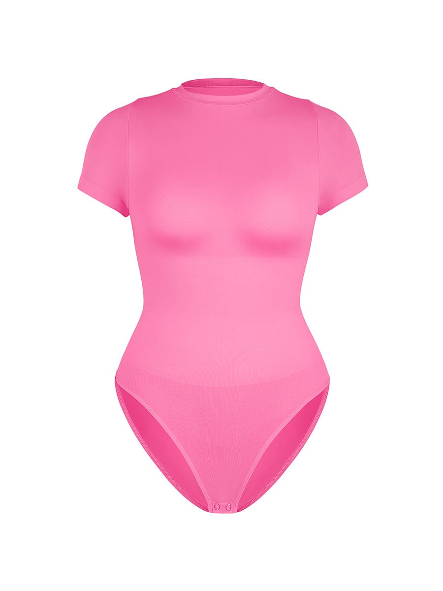 Seamless Short Sleeve Waist Shaping Bodysuit Light Skin 4