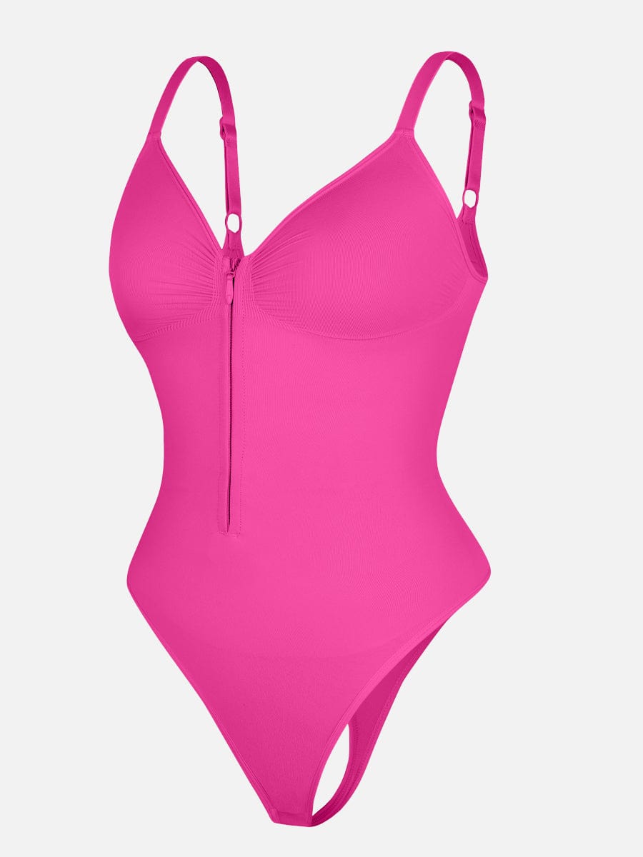 Seamless Plunge Chest Support Bodysuit Black 5