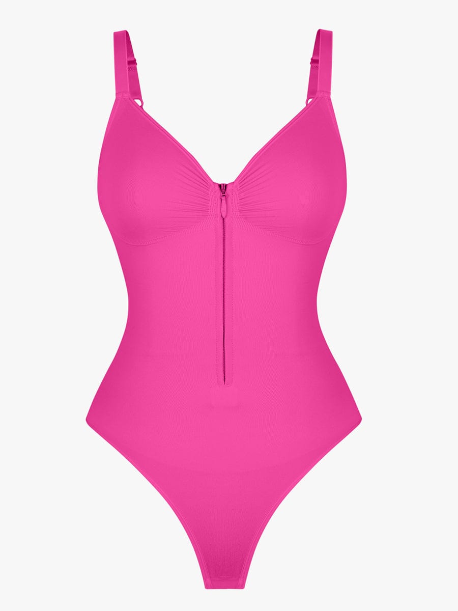 Seamless Plunge Chest Support Bodysuit Black 4