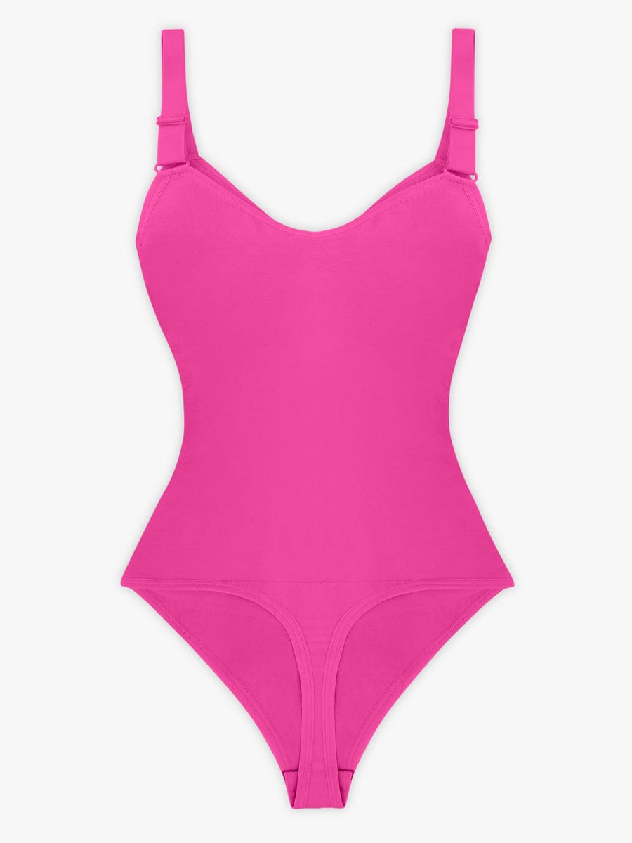 Seamless Plunge Chest Support Bodysuit Black 6
