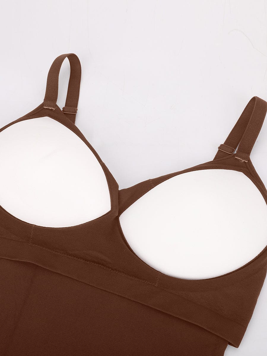 Seamless Built-In Bra Tummy Control Thong Bodysuit 4
