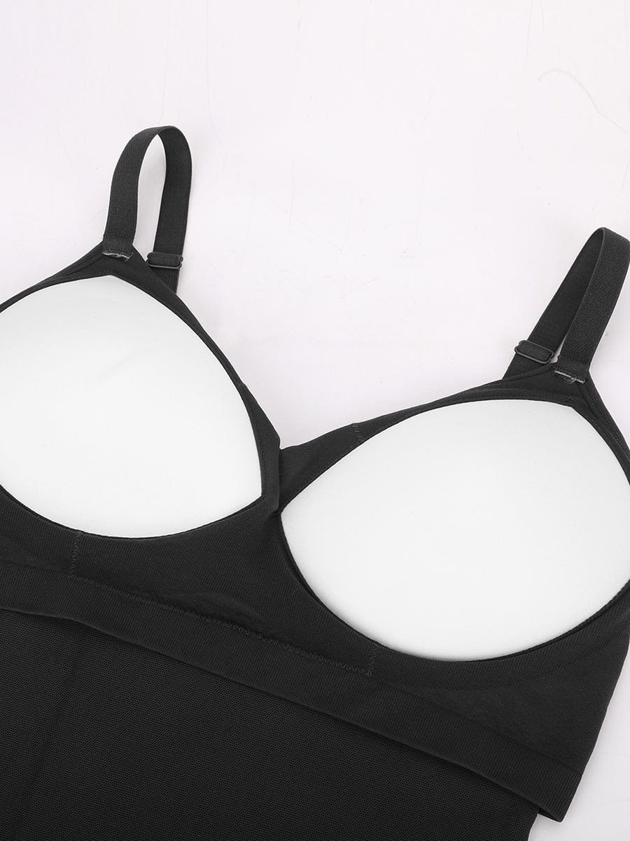 Seamless Built-In Bra Tummy Control Thong Bodysuit 12