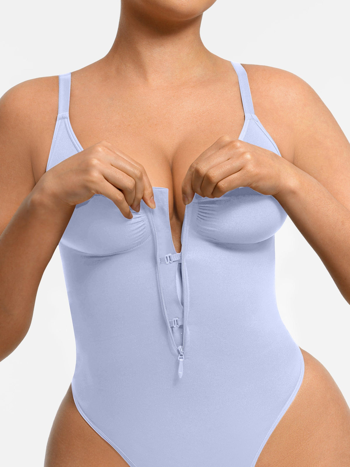 Seamless Plunge Chest Support Bodysuit Dark Brown 3