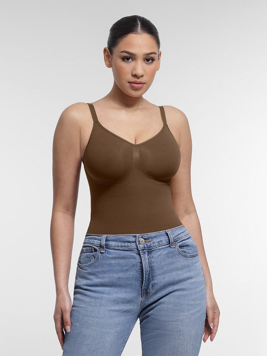 Seamless Chest Support Waist Control Bodysuit Green 6