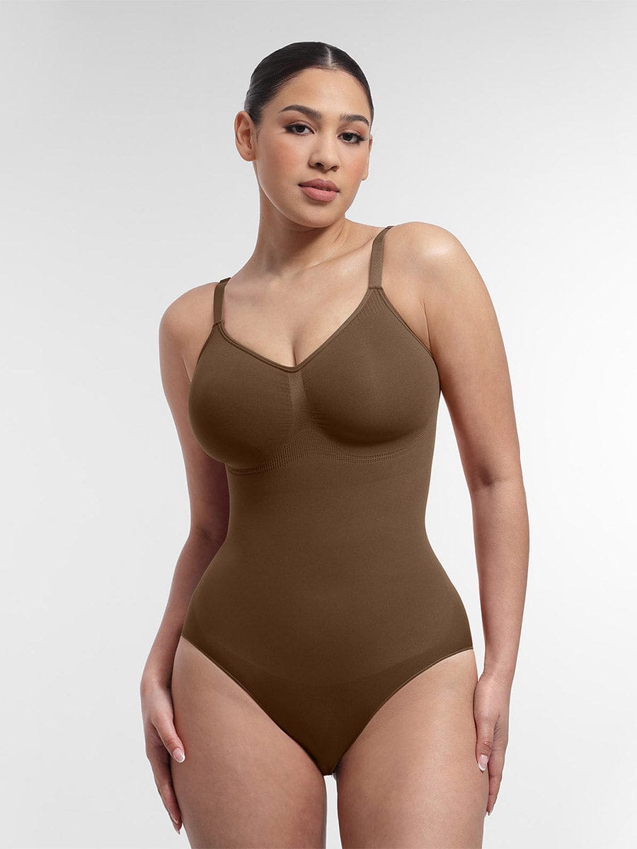 Seamless Chest Support Waist Control Bodysuit Green 3