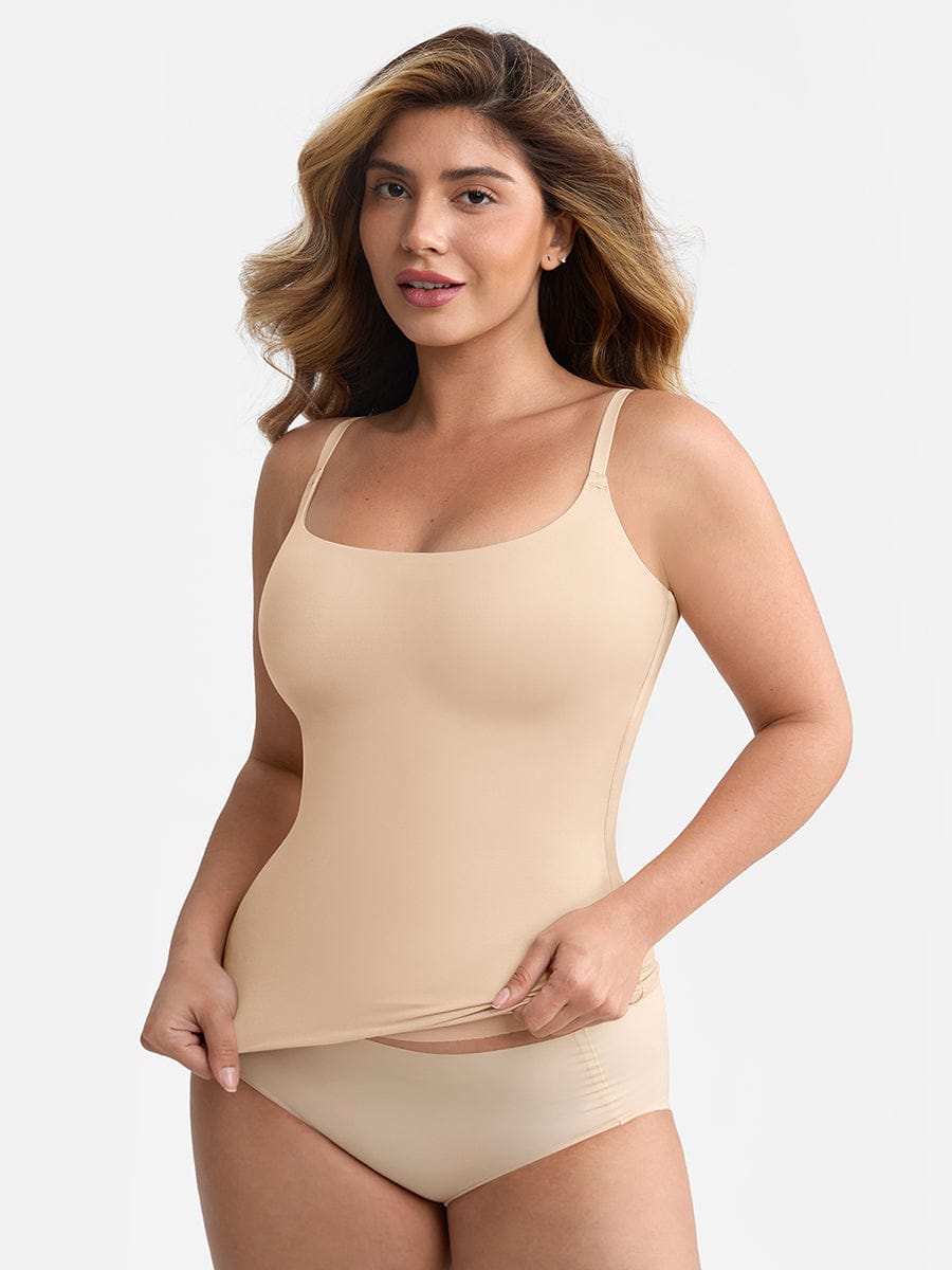 Scoop Neck Light Shaping Tank Top Yellow 1