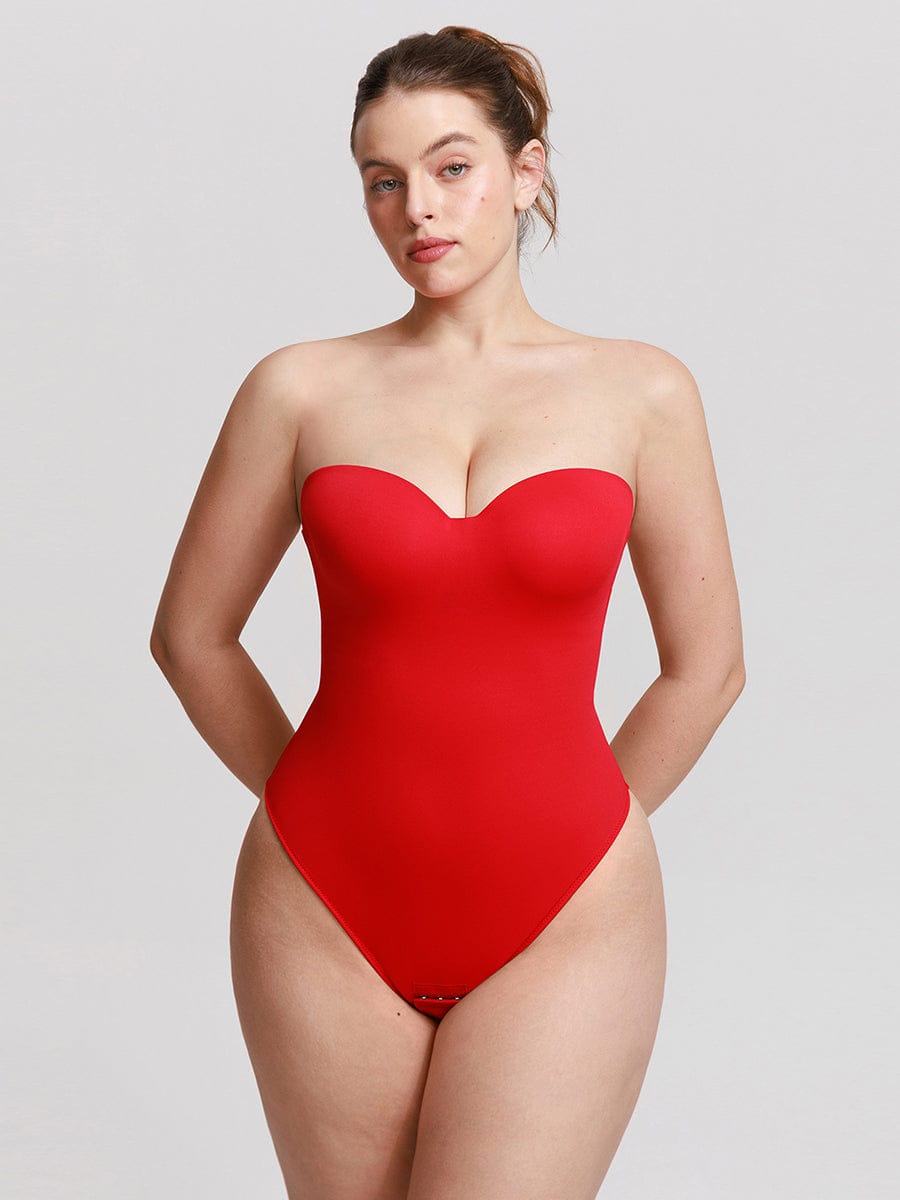 One-Piece Underwire Strapless Shaping Bodysuit Light Brown 1