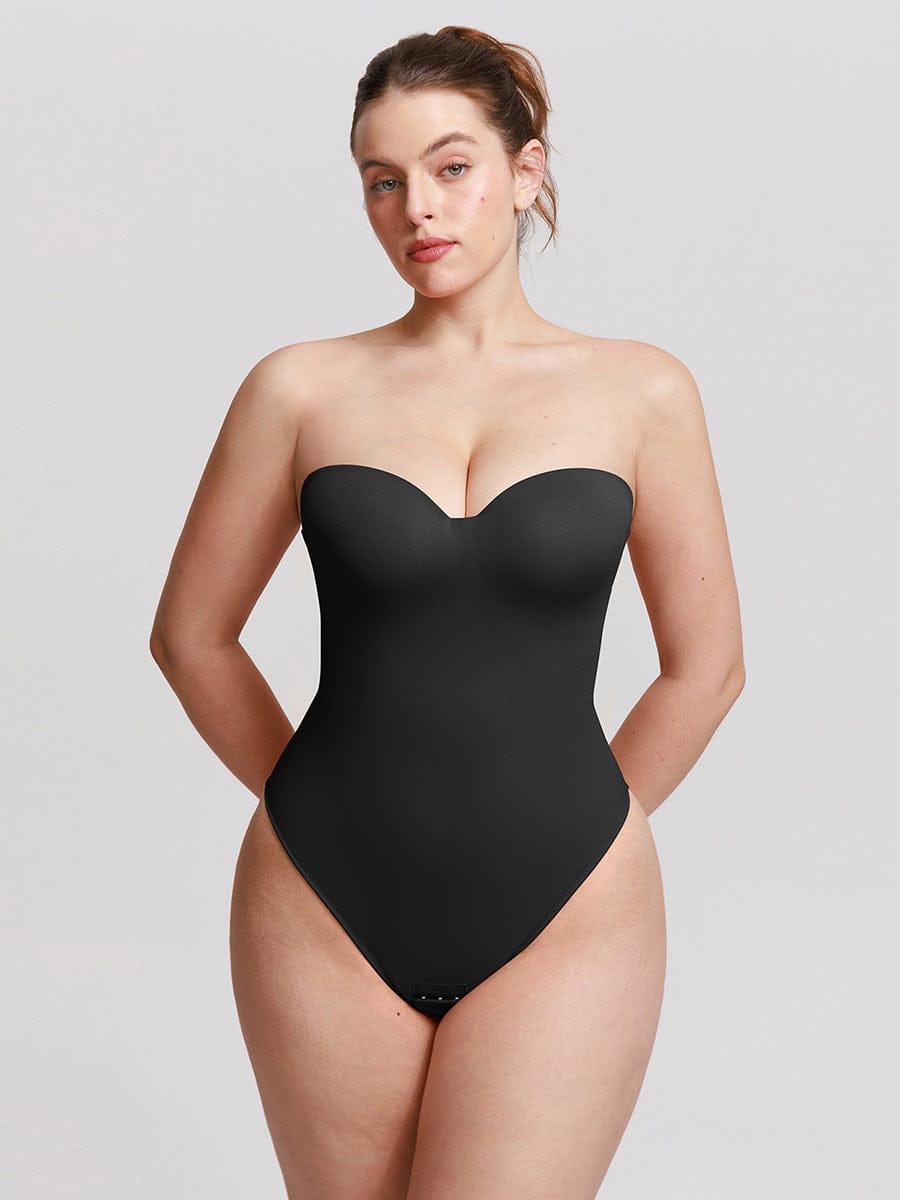 One-Piece Underwire Strapless Shaping Bodysuit Red 2
