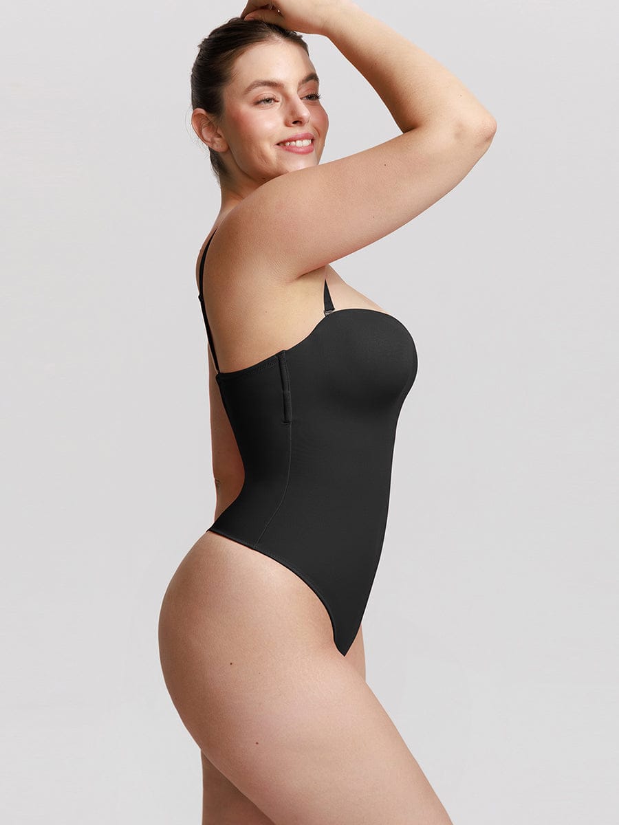 One-Piece Underwire Strapless Shaping Bodysuit Red 6