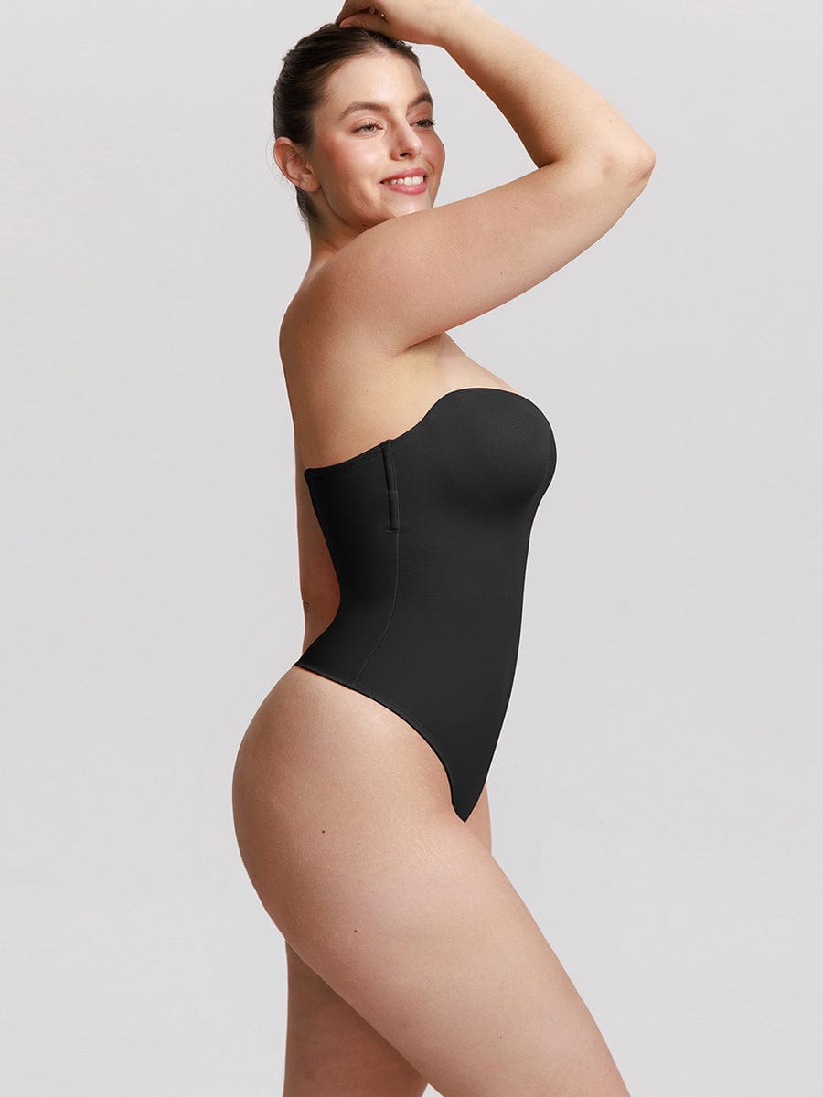One-Piece Underwire Strapless Shaping Bodysuit Red 3