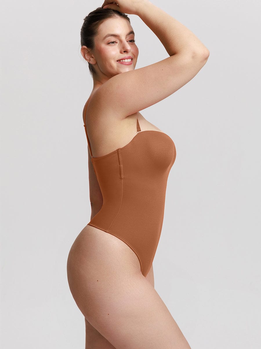 One-Piece Underwire Strapless Shaping Bodysuit Black 4