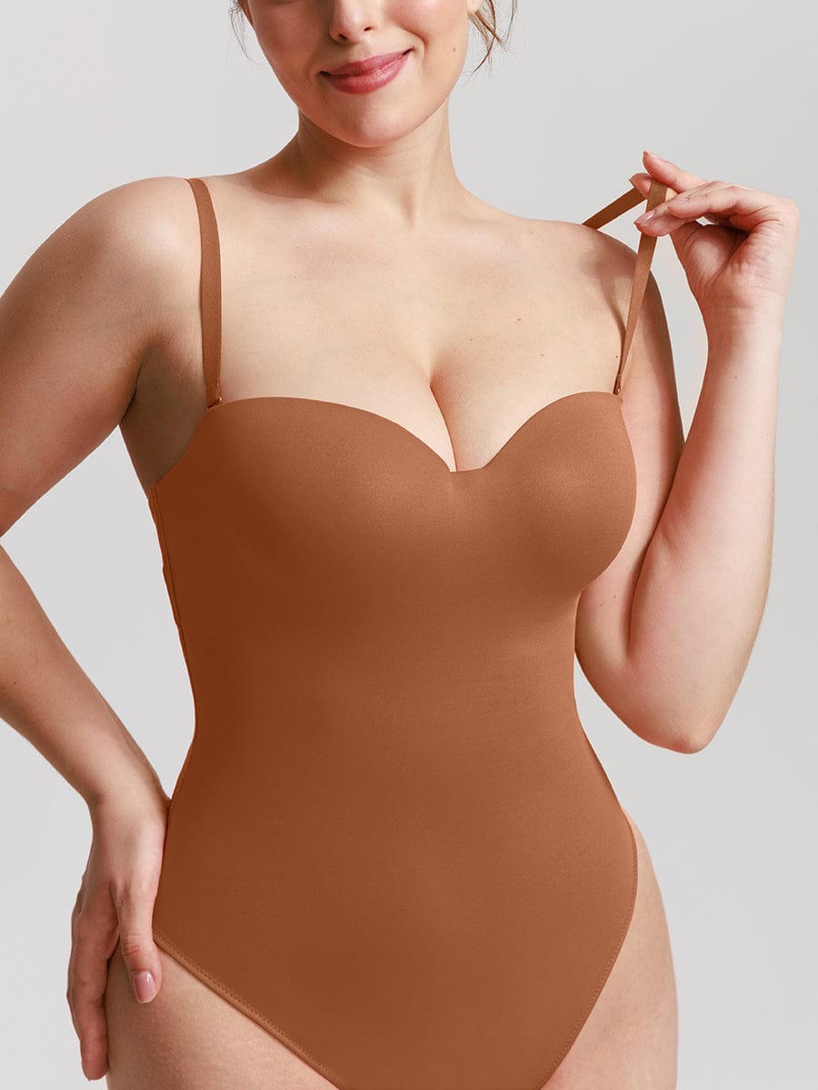 One-Piece Underwire Strapless Shaping Bodysuit Black 6