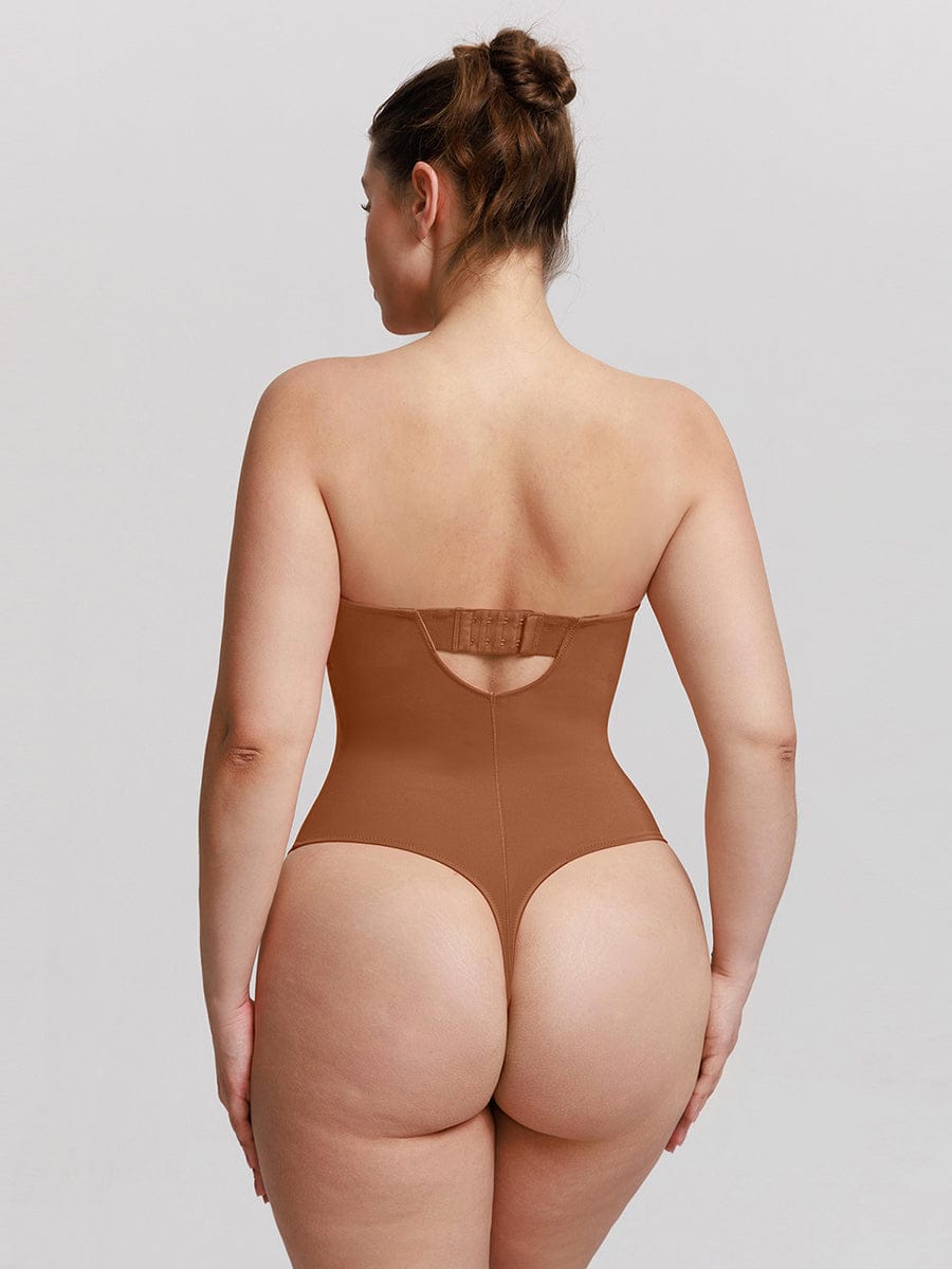 One-Piece Underwire Strapless Shaping Bodysuit Black 2