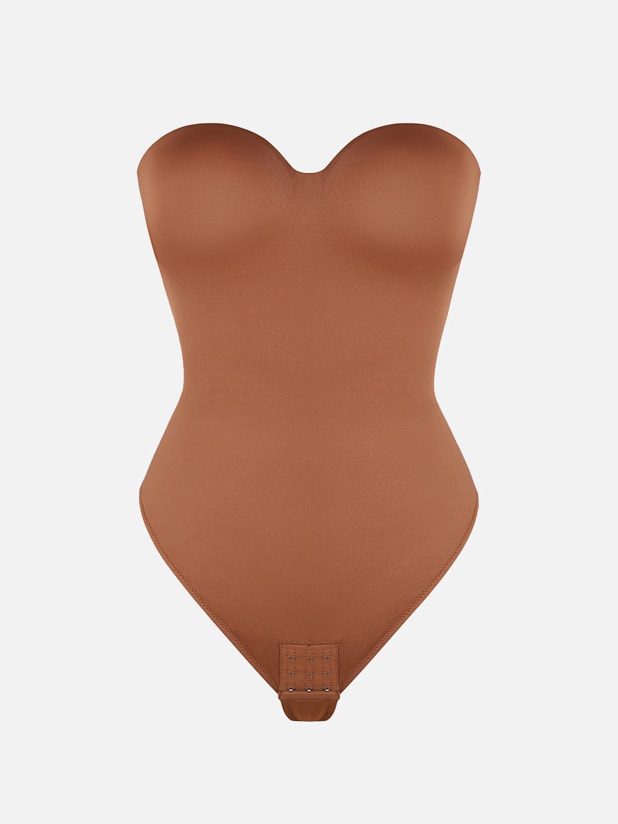 One-Piece Underwire Strapless Shaping Bodysuit Black 7
