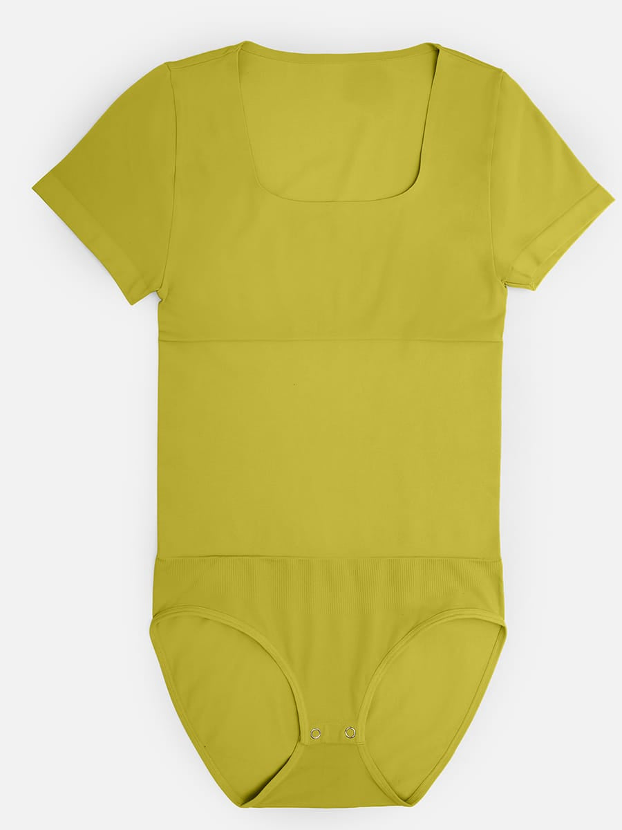 Seamless Tummy Control Bodysuit – Scoop Neck Black 4