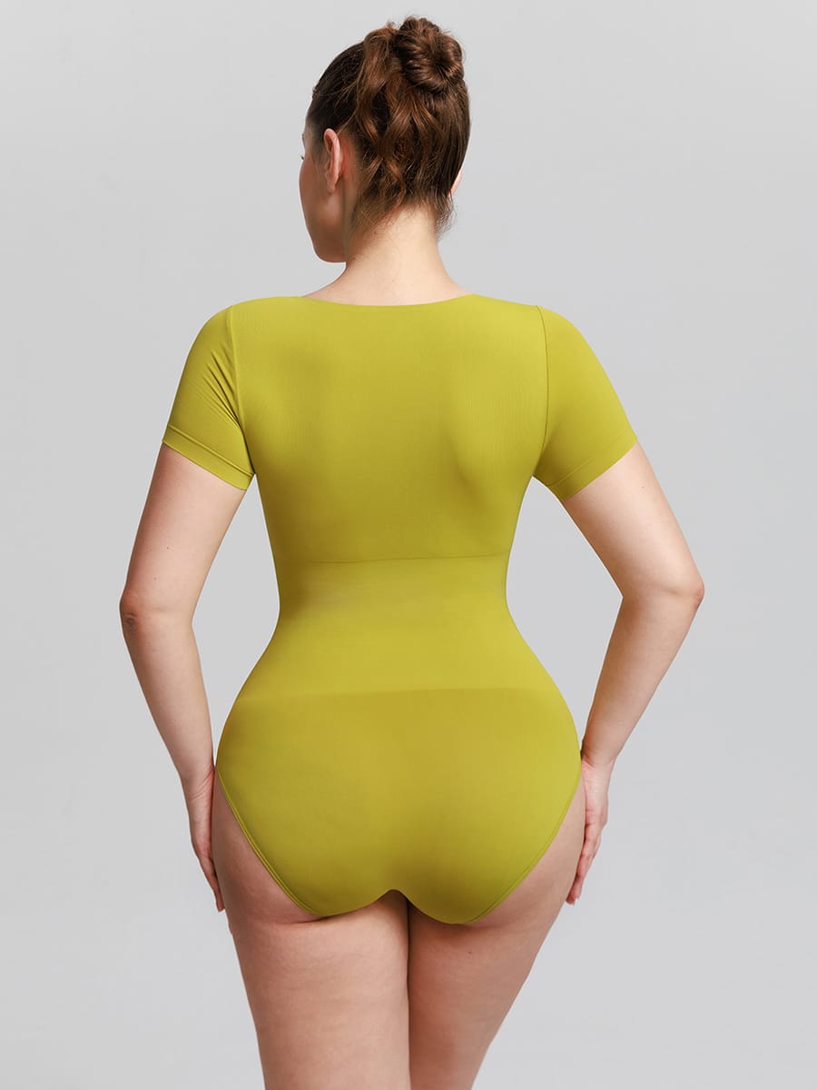 Seamless Tummy Control Bodysuit – Scoop Neck Black 2