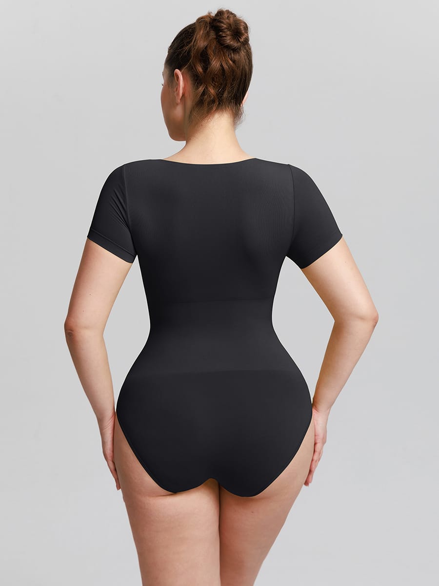Seamless Tummy Control Bodysuit – Scoop Neck Green 2