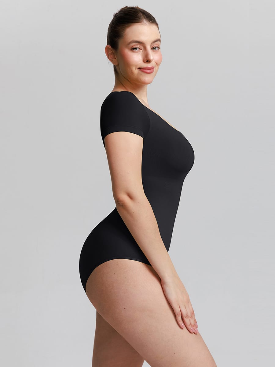 Seamless Tummy Control Bodysuit – Scoop Neck Green 3