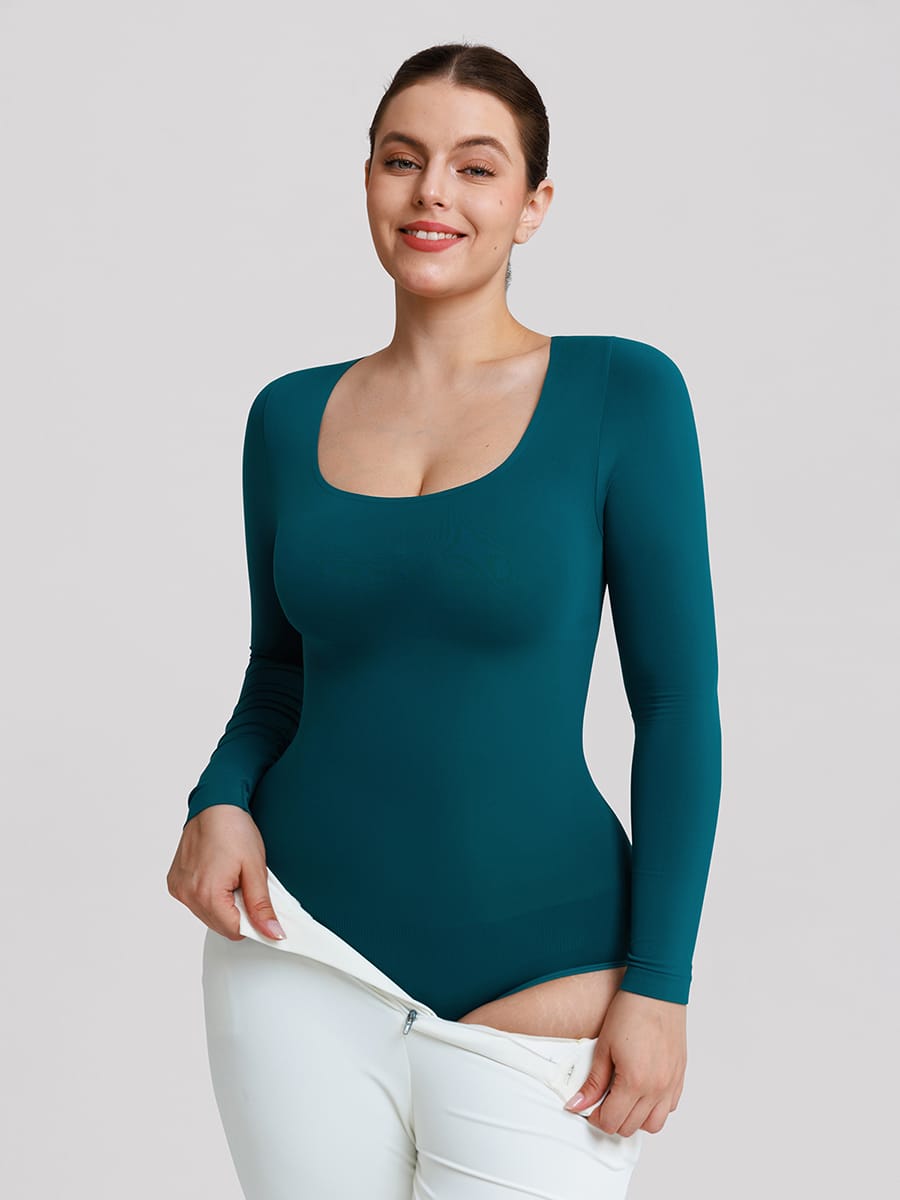 Seamless Scoop Neck Tummy Control Briefs Bodysuit 37