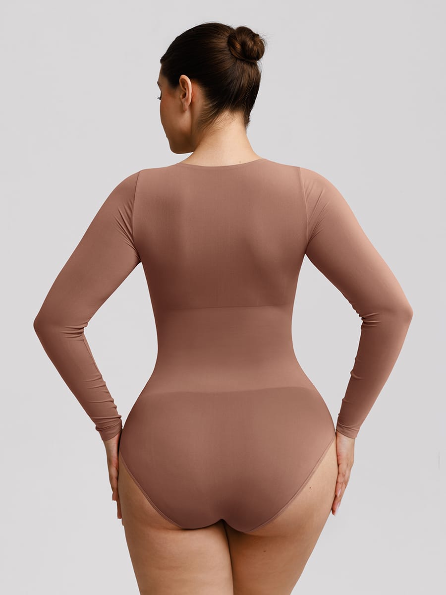 Seamless Scoop Neck Tummy Control Briefs Bodysuit 18