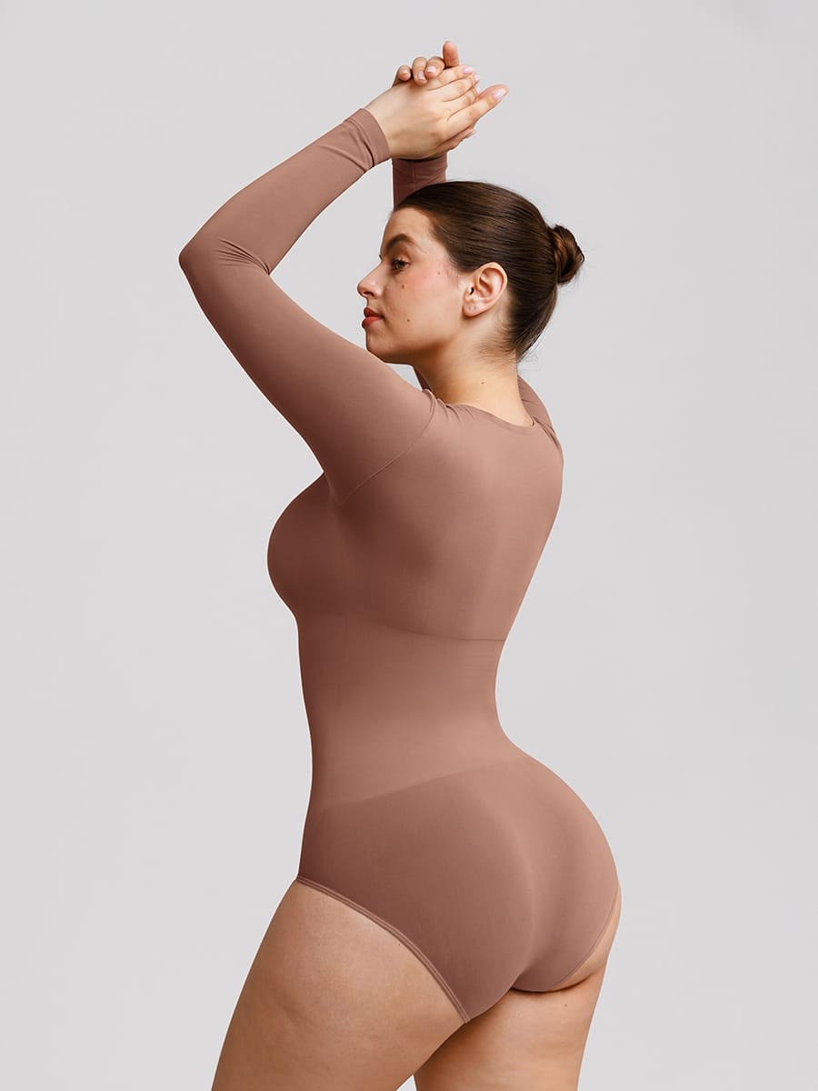 Seamless Scoop Neck Tummy Control Briefs Bodysuit 17