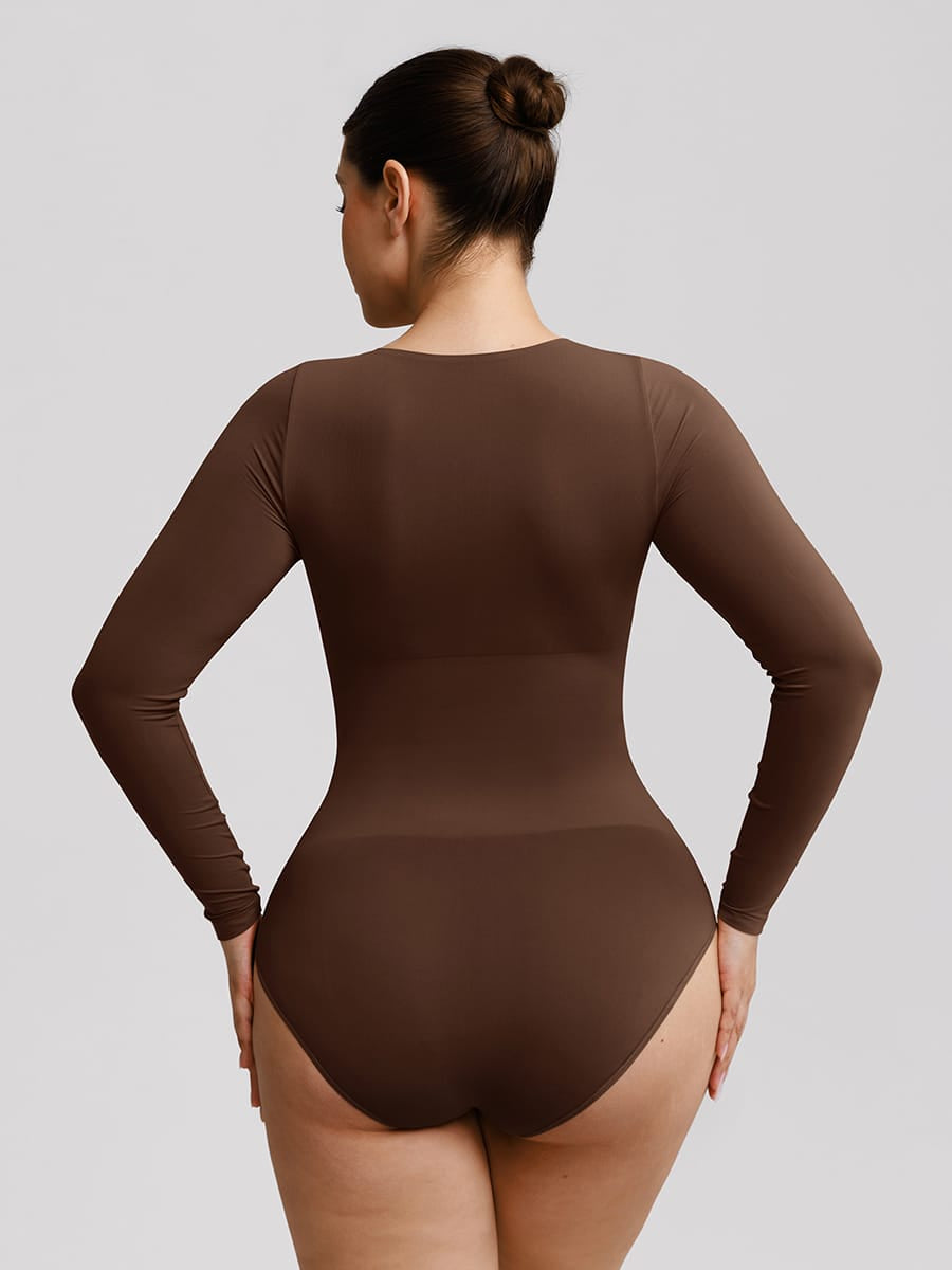 Seamless Scoop Neck Tummy Control Briefs Bodysuit 10