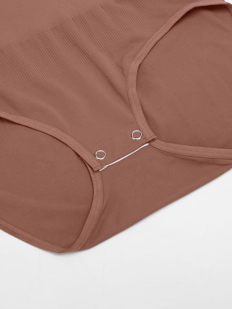Seamless Scoop Neck Tummy Control Briefs Bodysuit 21