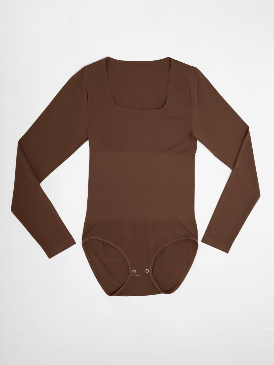Seamless Scoop Neck Tummy Control Briefs Bodysuit 12
