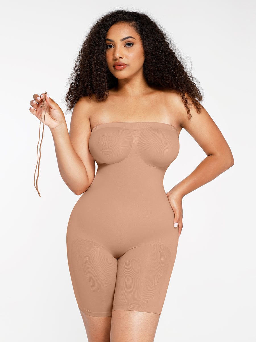 Strapless Butt-Lifting Tummy Control Shapewear Light Blue 5