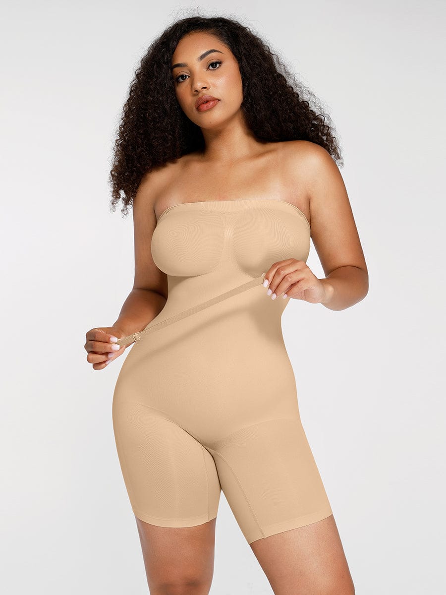 Strapless Butt-Lifting Tummy Control Shapewear Dark Red 2