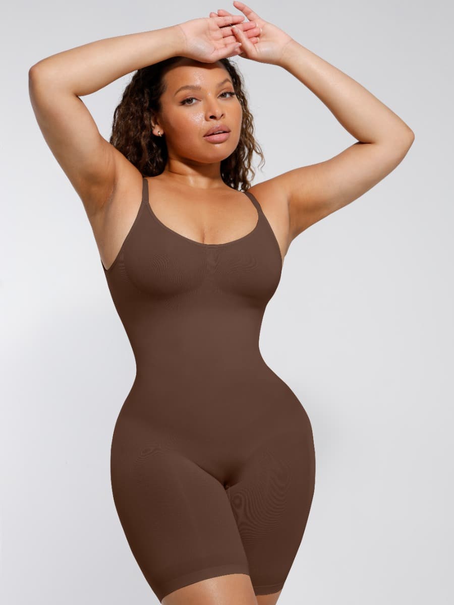 Covered Open-Back Boxer Bodysuit Light Skin 1