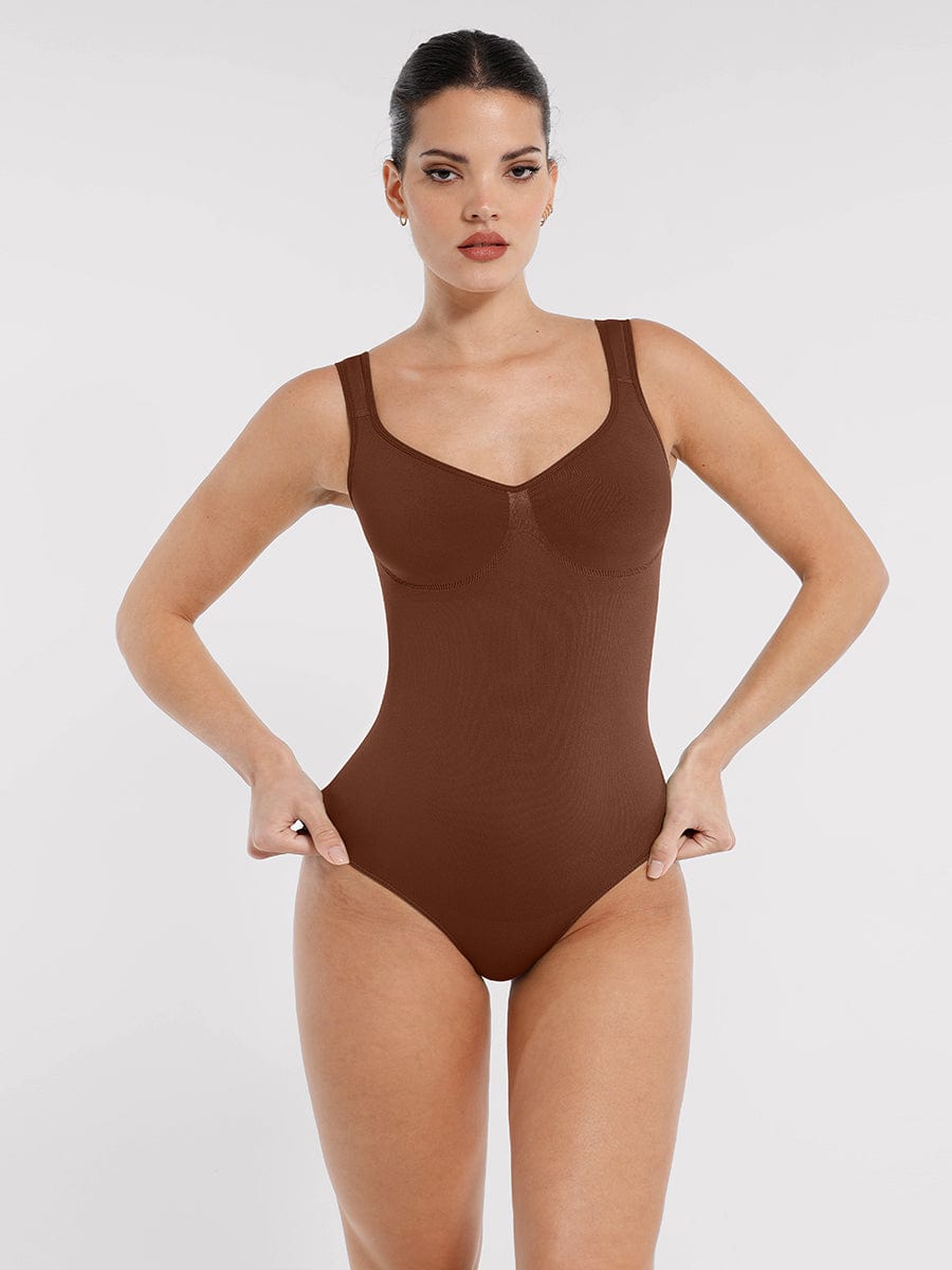 Diamond Neck Bust Support Panty Bodysuit 13