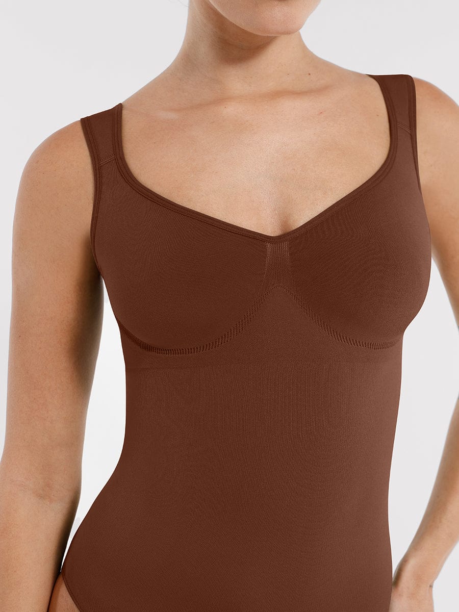 Diamond Neck Bust Support Panty Bodysuit 16