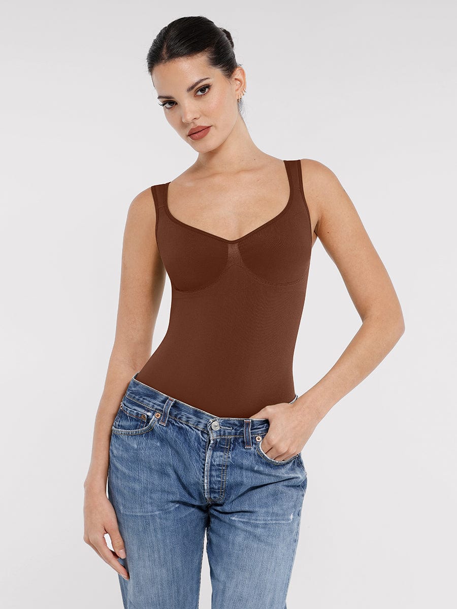Diamond Neck Bust Support Panty Bodysuit 18
