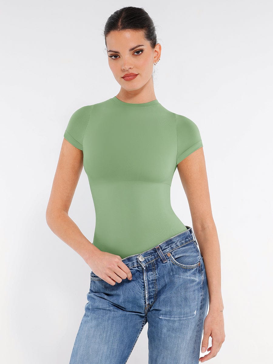 Seamless Short Sleeve Waist Shaping Bodysuit 10