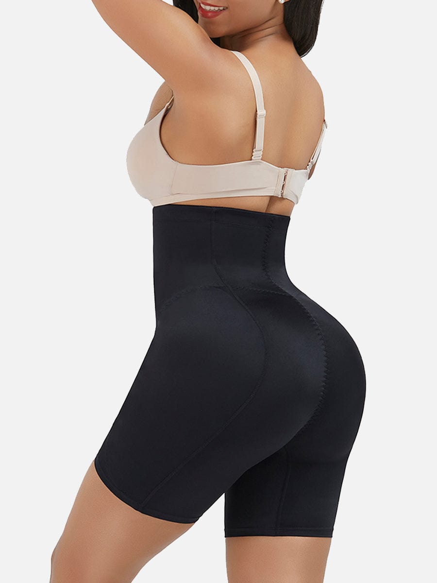 High-Waist Tummy Control Shapewear With Hip Pads Black 1