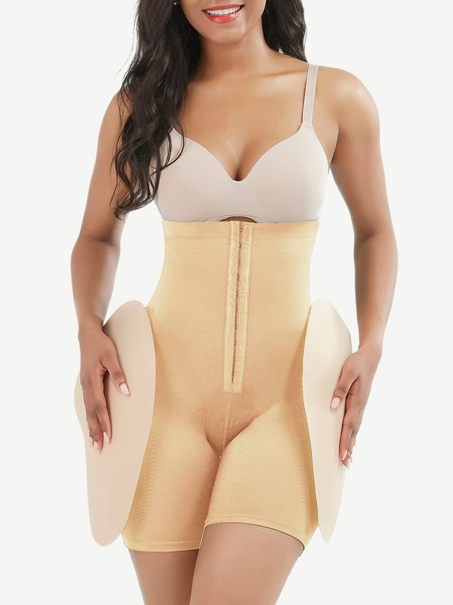 High-Waist Tummy Control Shapewear With Hip Pads Black 4
