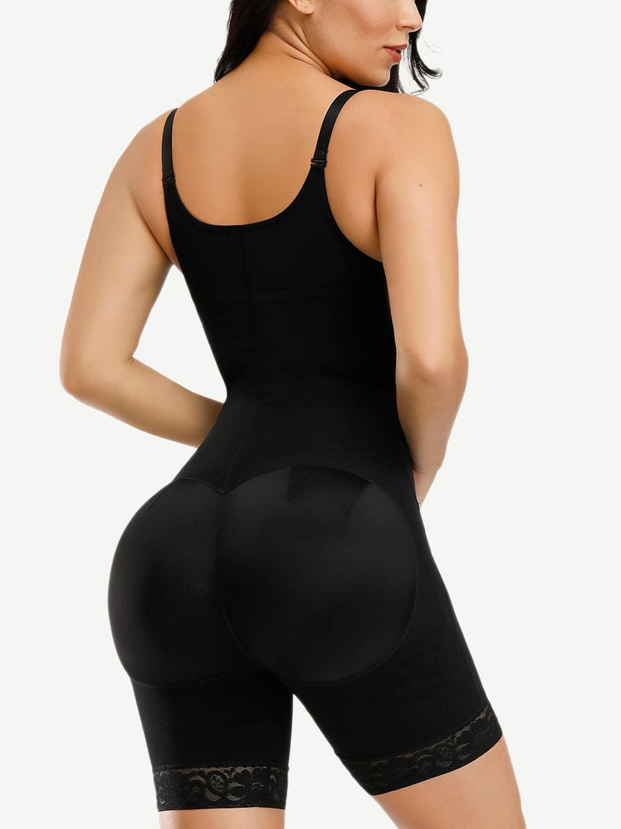 3-Layer Post-Surgery Full Body Shaper With Straps Black 1