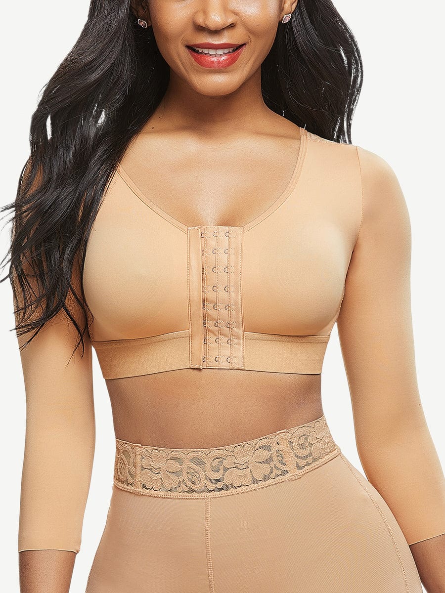 Post-Surgery Crop Shapewear With 3-Row Hooks Black 7