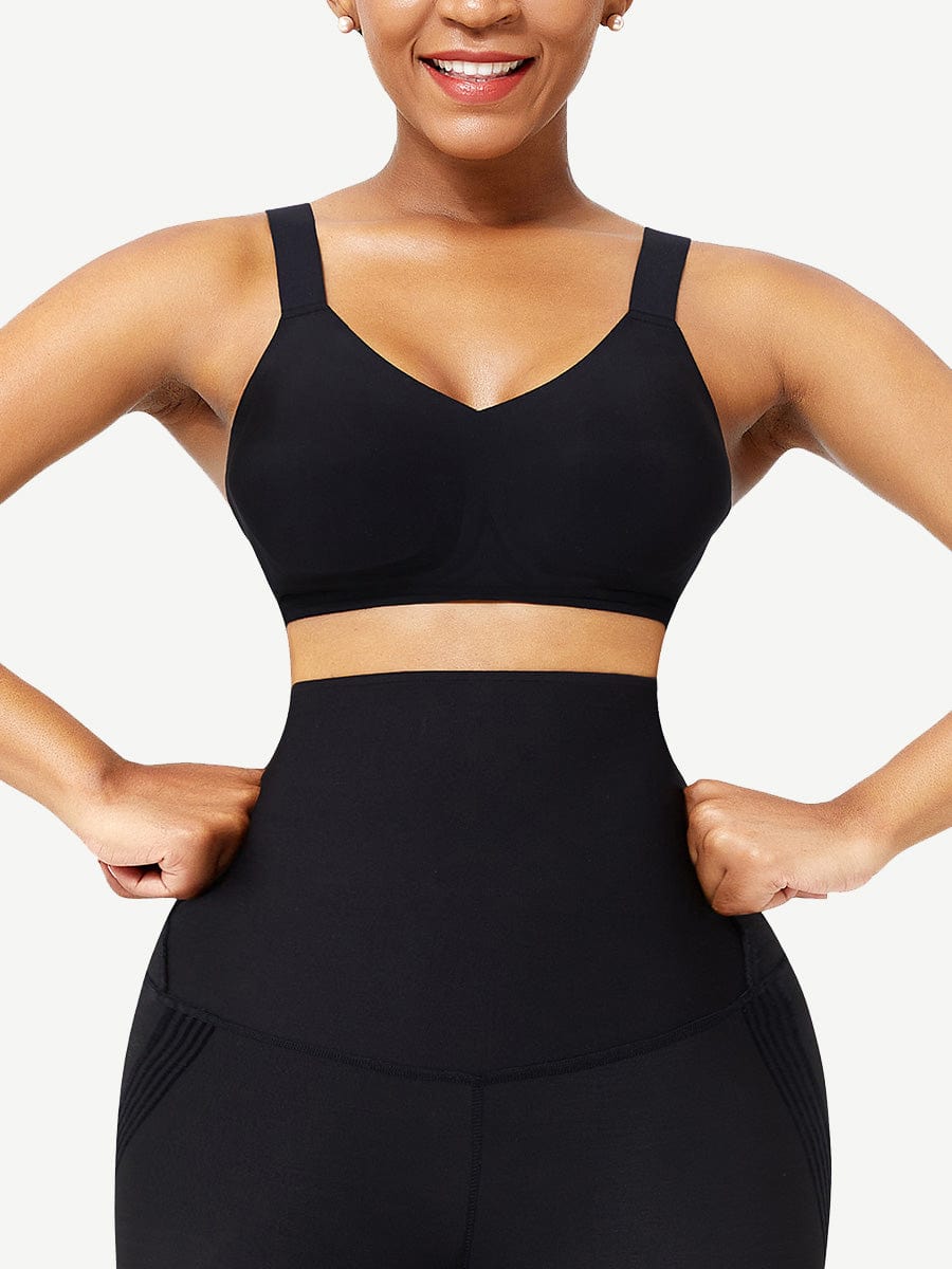Seamless Shapewear Bra With Removable Pads Black 3
