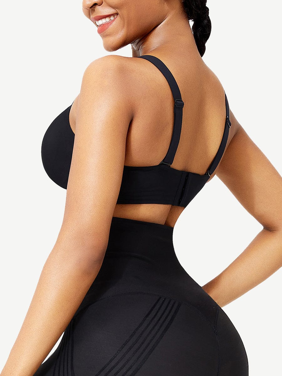 Seamless Shapewear Bra With Removable Pads Black 4