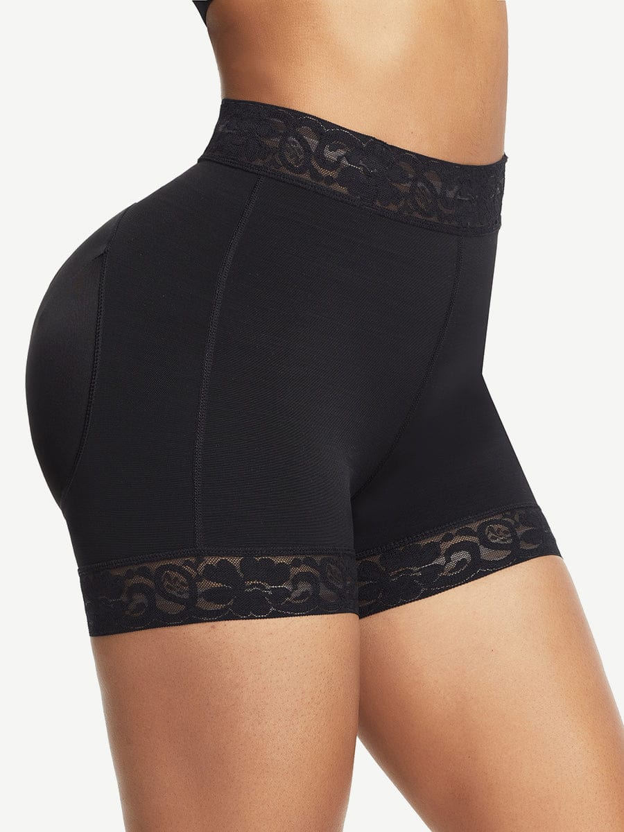 High-Waist Lace Butt Enhancer Panty Black 1