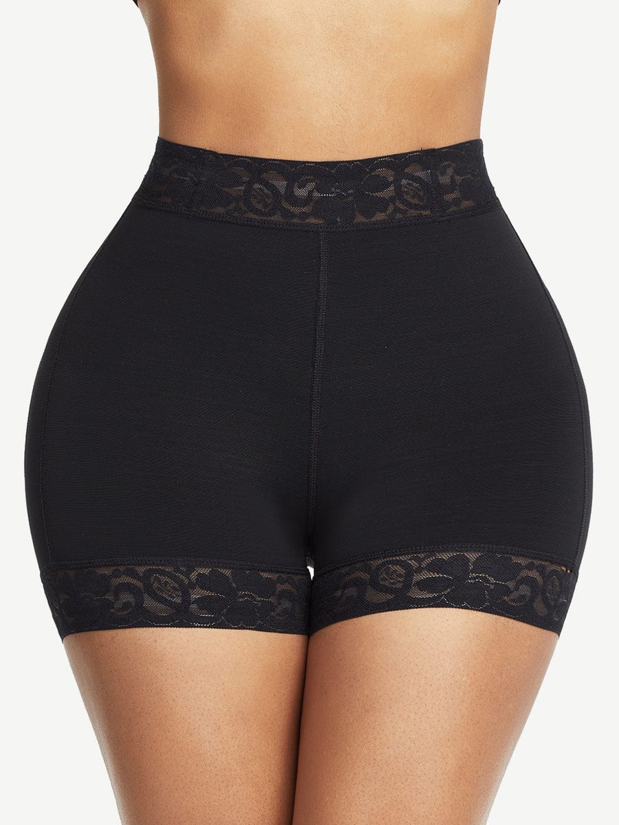 High-Waist Lace Butt Enhancer Panty Black 2