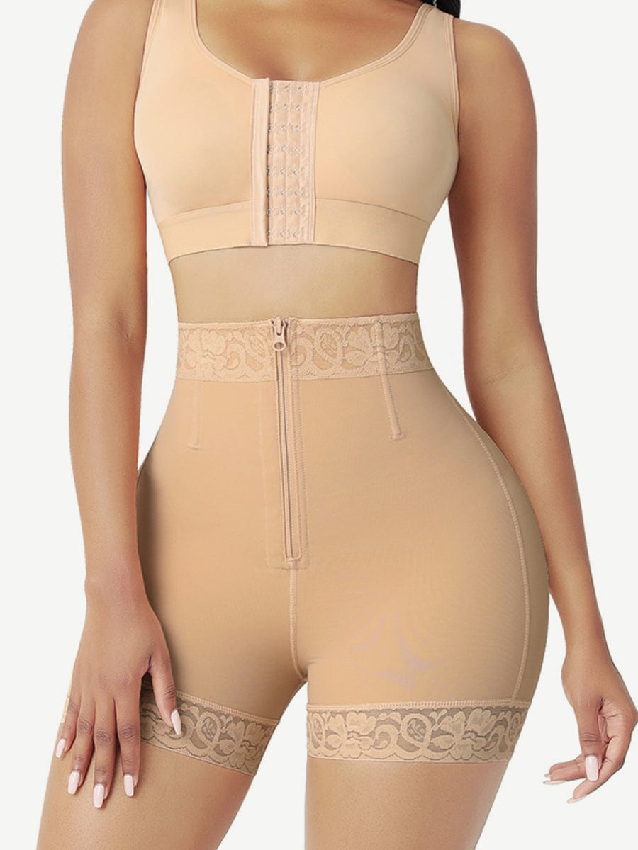 Front Zipper Butt Lifter Shorts Dark Skin 1