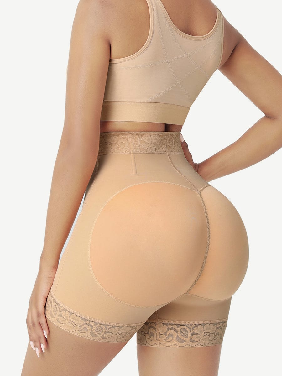 Front Zipper Butt Lifter Shorts Black 8