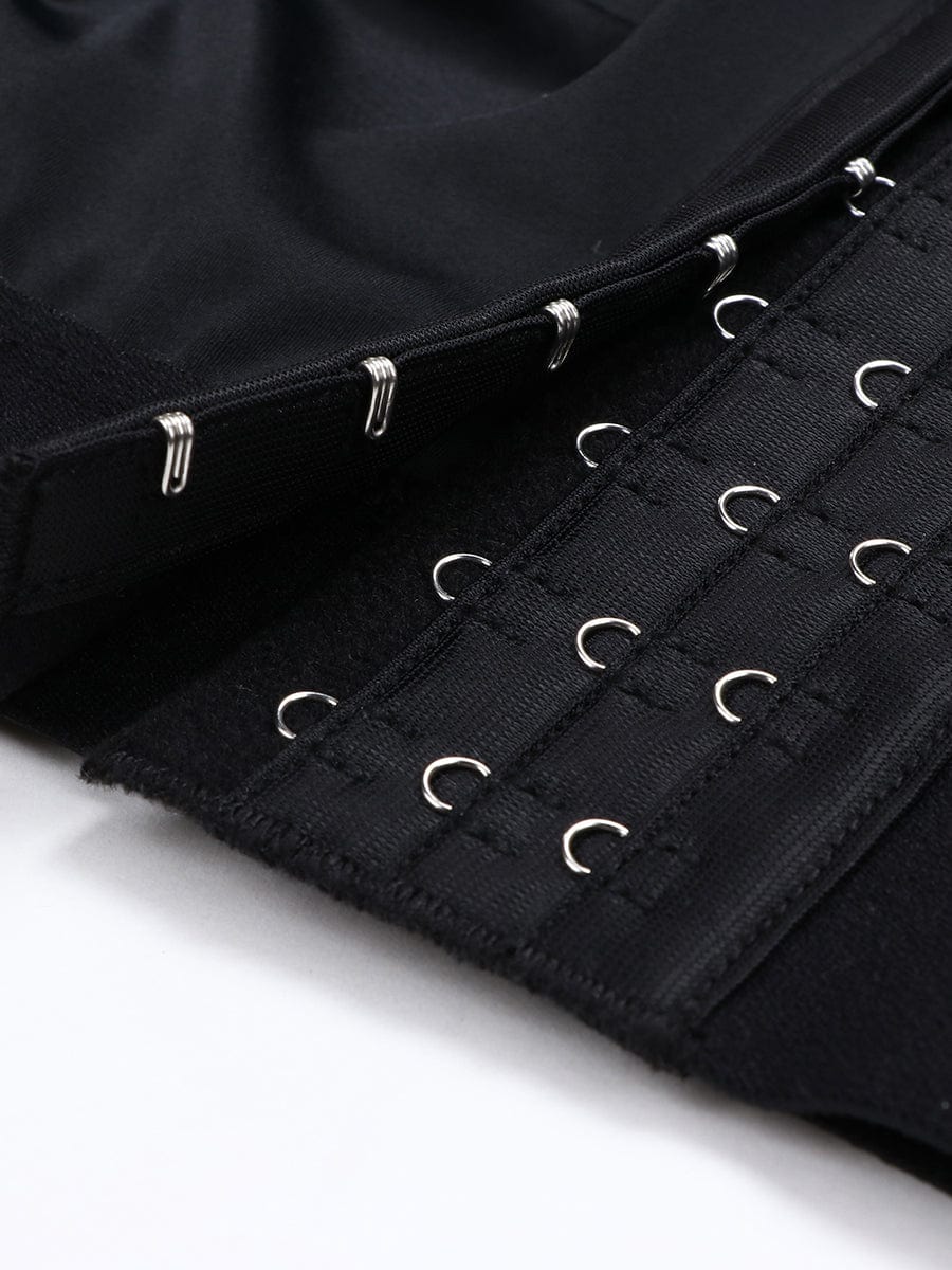 Post-Surgery Crop Shapewear With 3-Row Hooks Black 6