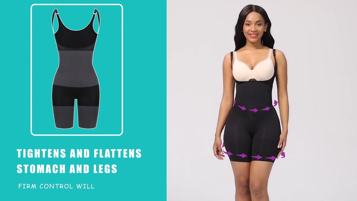 Skin-Friendly Full Body Shaper With Adjustable Straps 2