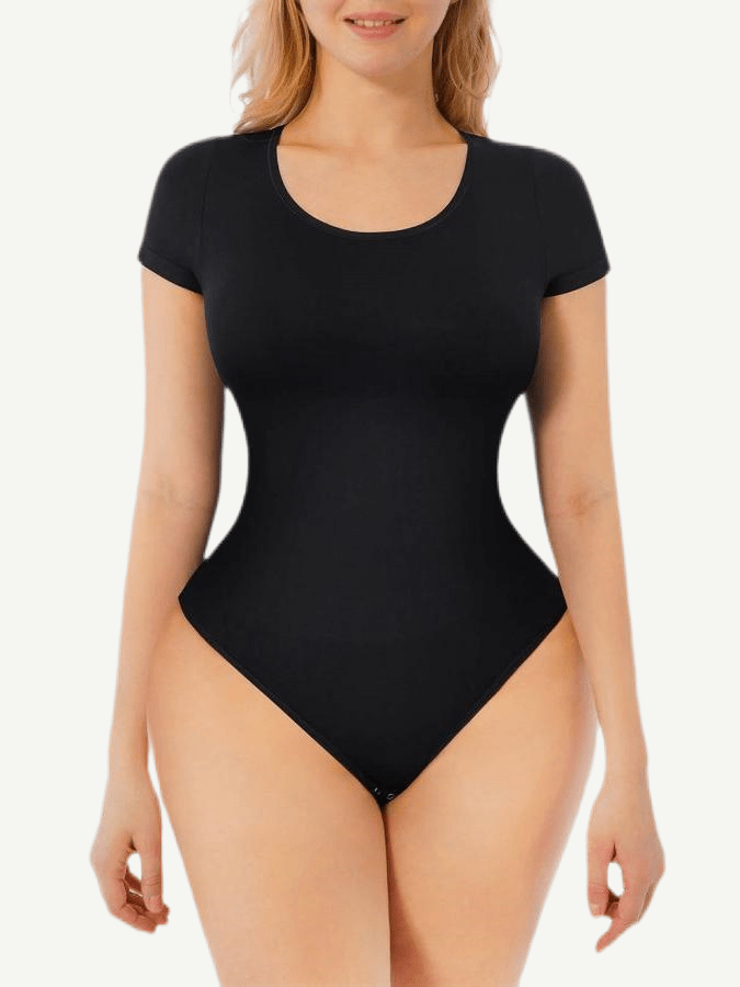 Seamless Short-Sleeve Thong Bodysuit 13