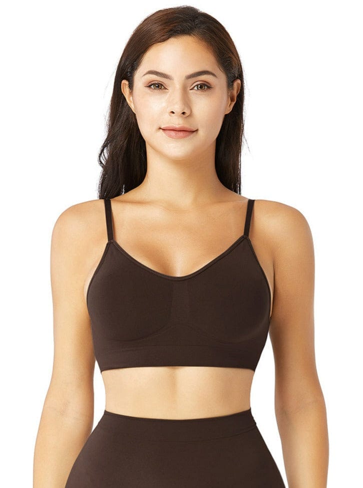 Adjustable Strap Push-Up Shapewear Bra Dark Brown 4